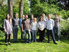 Members of the DFG Research Cluster PAK 807 (from left to right: A. Hjalmarsson, M. Päckert, D.T. Tietze, I. Michalak, P. Strutzenberger, J. Ebersbach, A.N. Muellner-Riehl, D. Uhl, S. Pauls, A. Favre; not in foto: S. Jähnig) (Foto: (photo: Alexandra Muellner-Riehl)
