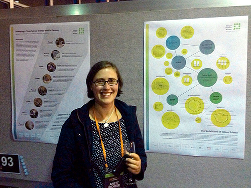 Dr. Anett Richter with Citizen Science posters at Australian Citizen Science Association Conference 2015