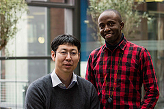 Dr. Tomonori Tsunoda (left) and Crispus Mbaluto (right)