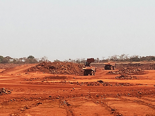 Bauxite mining in Western Chimpanzee habitat in Guinea. (Picture: Genevieve Campbell)