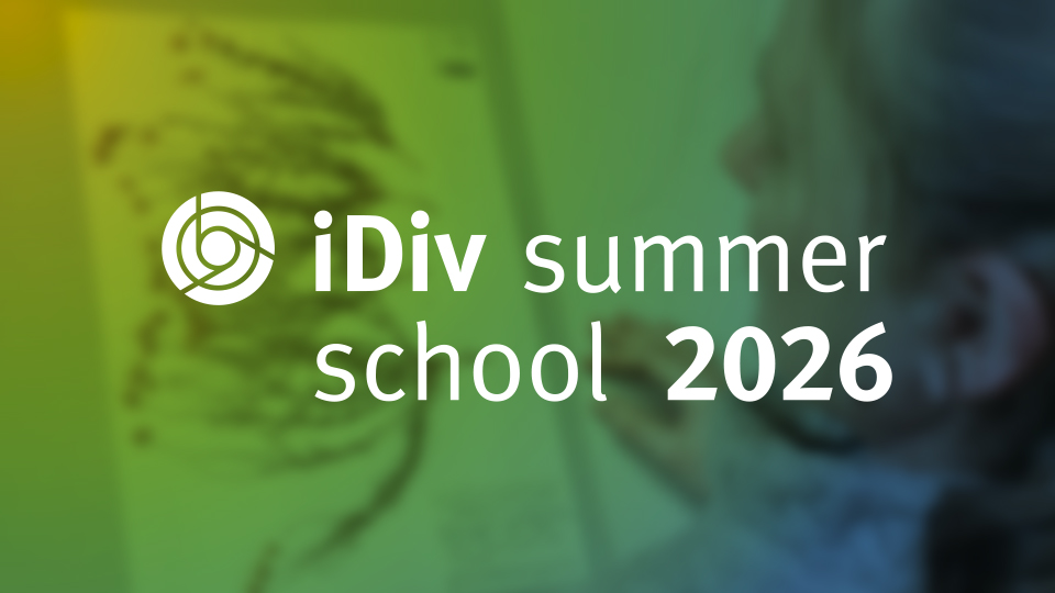 idiv-A blurred person looks at a plant sample; overlaid text reads 