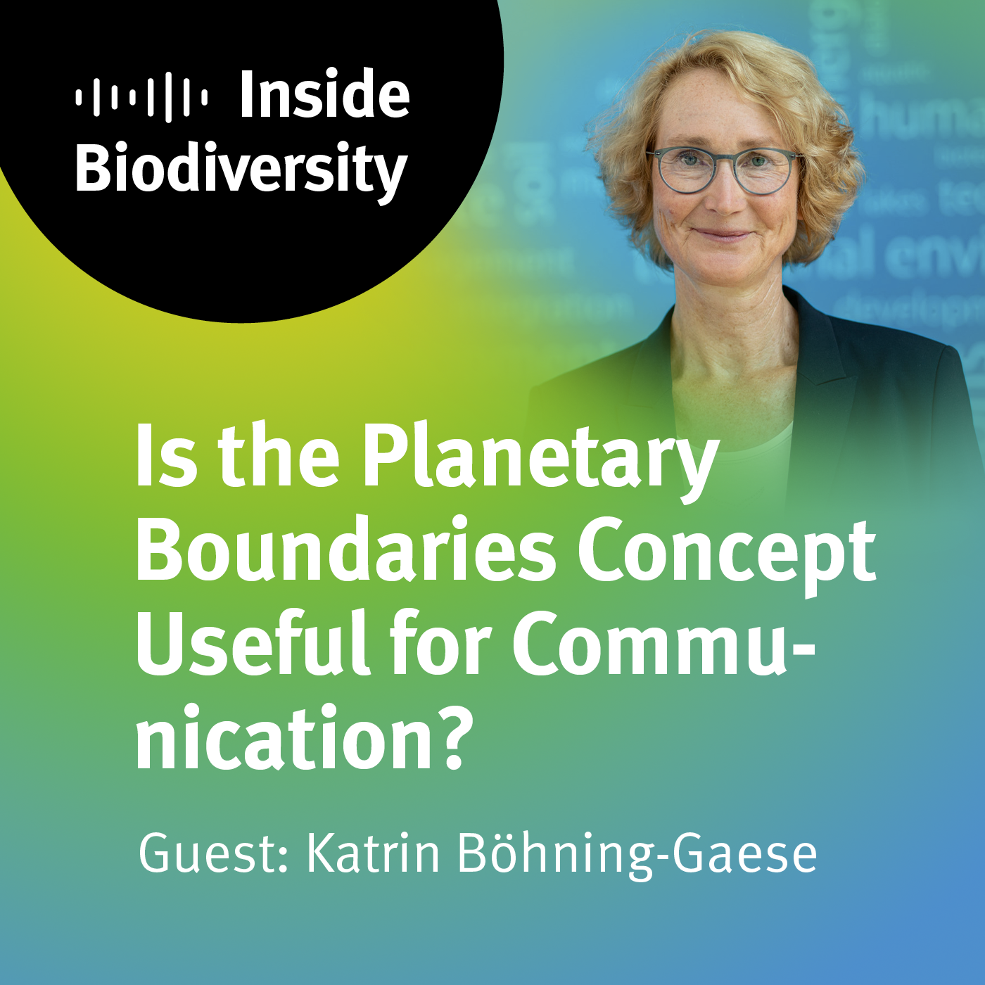 idiv-Cover of the iDiv podcast episode 11 Is the Planetary Boundaries Concept Useful for Communication? with guest Katrin Böhning-Gaese