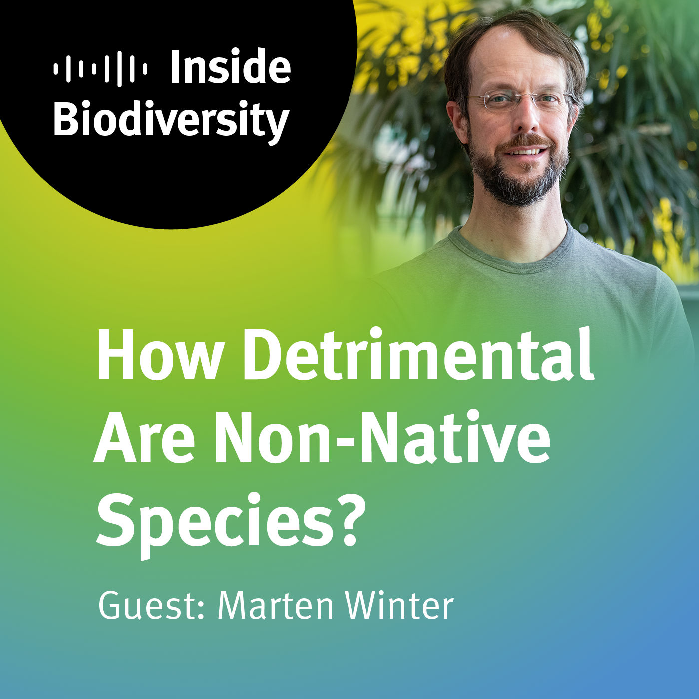 idiv-Cover of the iDiv podcast episode 7 How Detrimental Are Non-Native Species? with guest Marten Winter
